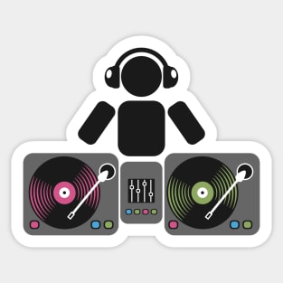 DJ and turntables abstract drawing Sticker